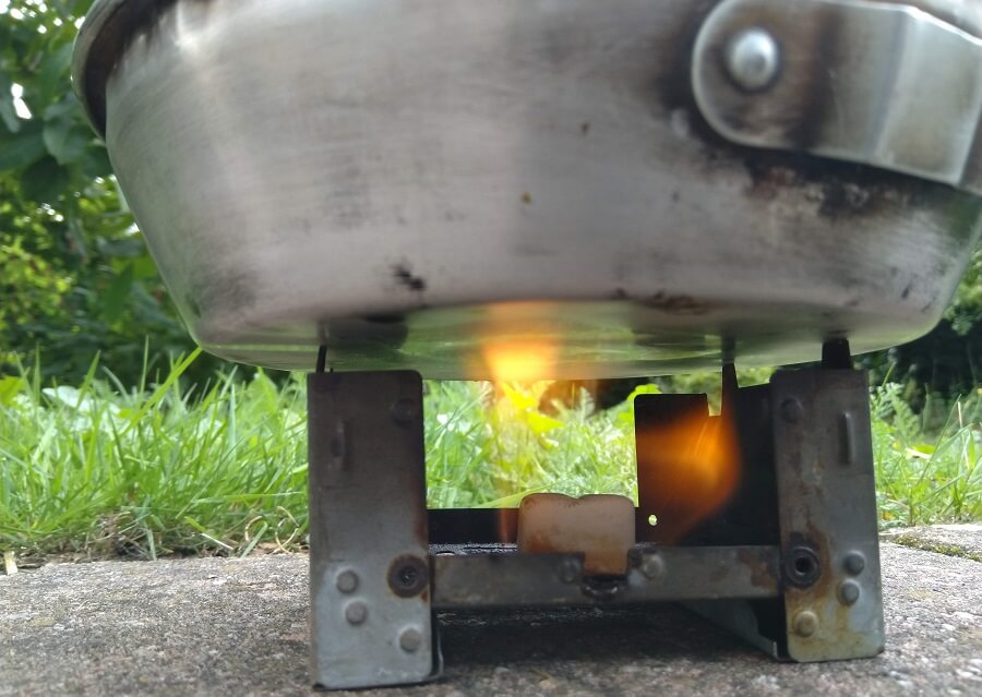 Esbit stove burning