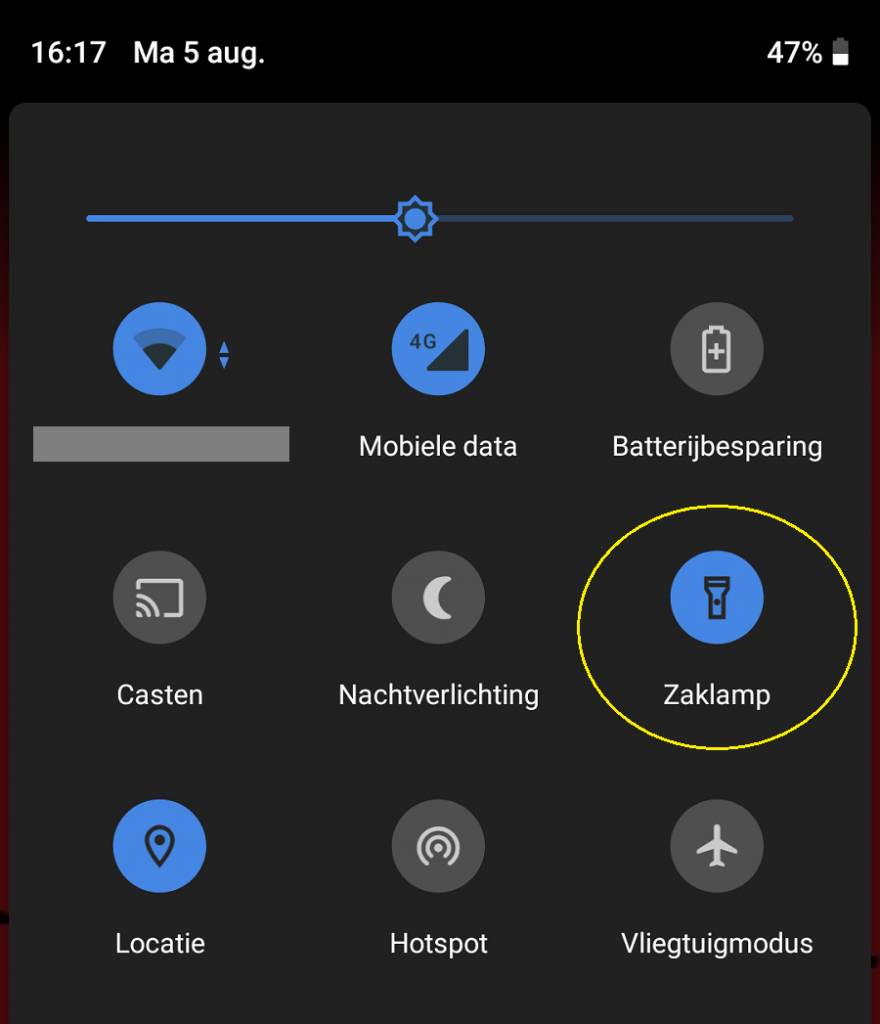 Android flashlight icon