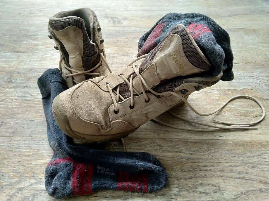 Hiking socks bridgedale and meindl boots